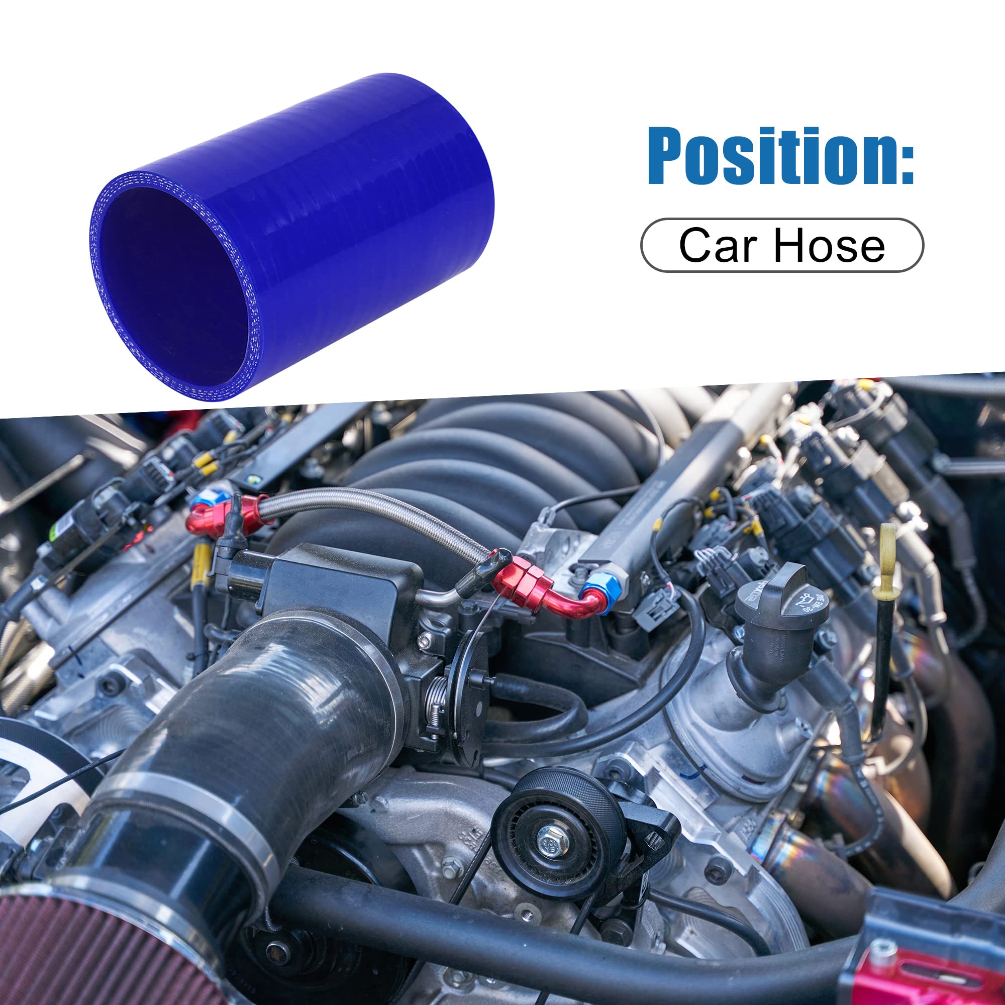 A ABSOPRO Auto Dritto Tubo 65mm ID Accoppiatore Intercooler Tubo Blu Silicone
