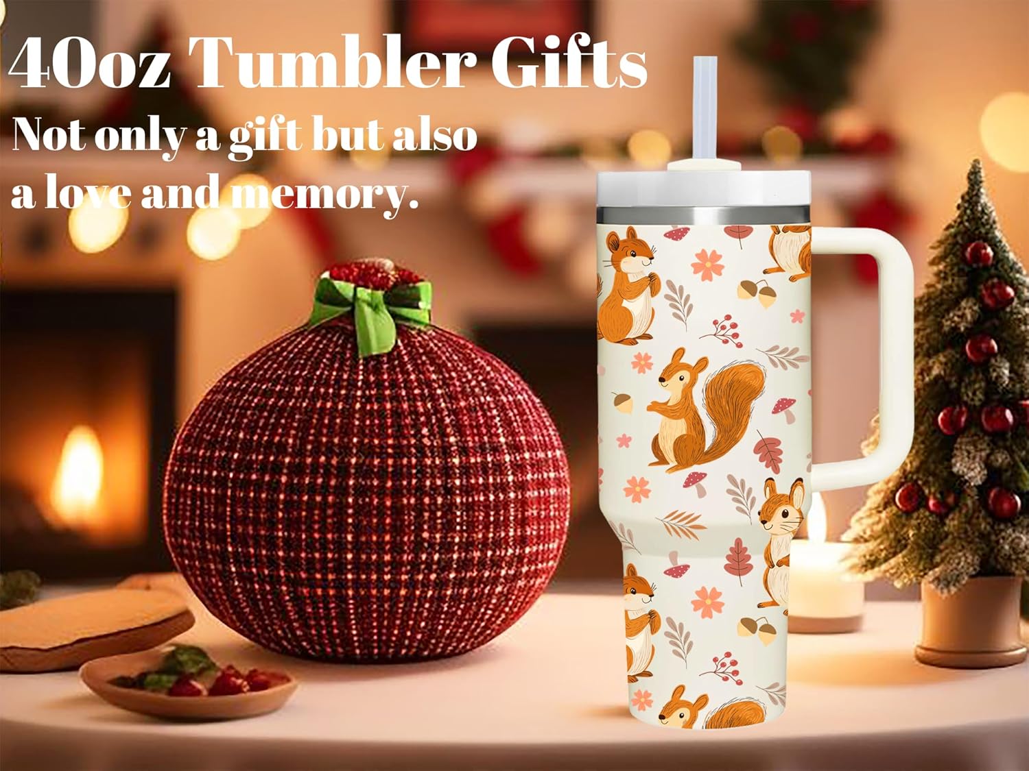 Squirrel Gifts.40oz Squirrel Tumbler with Handle.Squirrel Lover Cup Gift.Birthday Christmas Squirrel Tumblers Gift for Women Men. - Image 7
