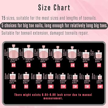 NOVO OVO Press on Toenails, Toe Nail Press ons for Women, White French Tip Sharp Square Pre-Designed Soft Gel Thick False Toenail Extension, BABY PINK Full Cover Acrylic for DIY x 15 Sizes 150 pcs