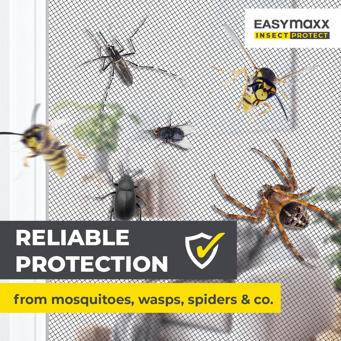 EASYmaxx Insect Protect Fly Screen Window with Magnetic Attachment, Black, 110 x 130 cm | 2 Stück - Image 3