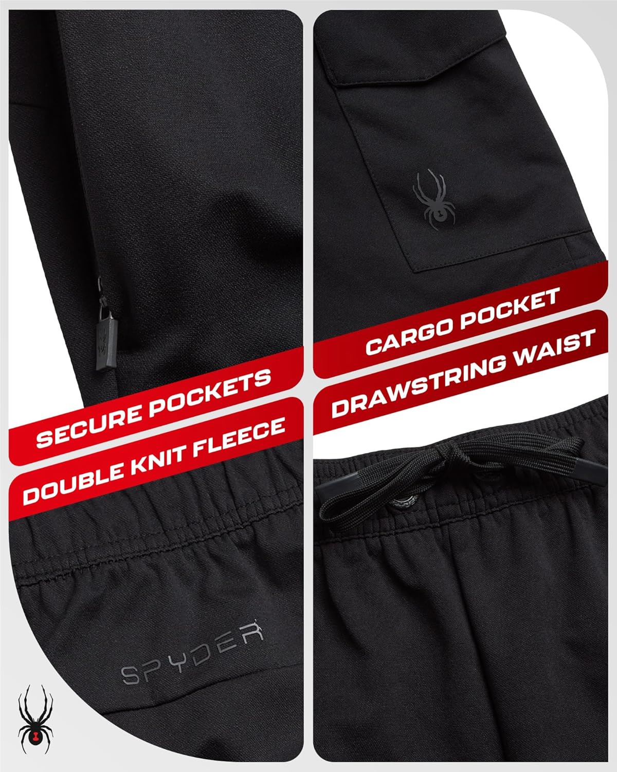 Spyder Mens Athletic Shorts - Stretch Tech Fleece Gym Shorts for Men with Elastic Drawstring Waist & Pockets for Workout - Image 5