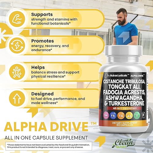 Miniatura 5 de Clean Nutraceuticals Cistanche Tubulosa Tongkat Ali Fadogia Agrestis Ashwagandha Suplemento  60 Cápsulas Hecho en Estados Unidos