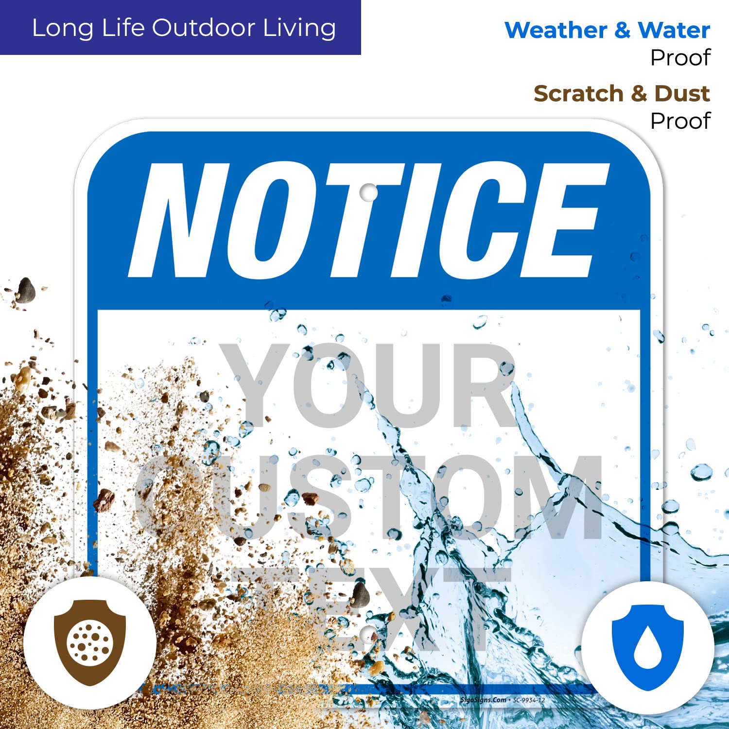 Sigo Signs Warnschild 'Warning You May Get Pushed In The Pool' – 25,4x35,6 Cm, Aluminium, Witterungsbeständig, USA-made