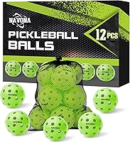 Navona 12-Pack Premium Green Outdoor Pickleball Balls - USAPA Approved, 40 Holes, High Bounce, True Flight, Durable TPE