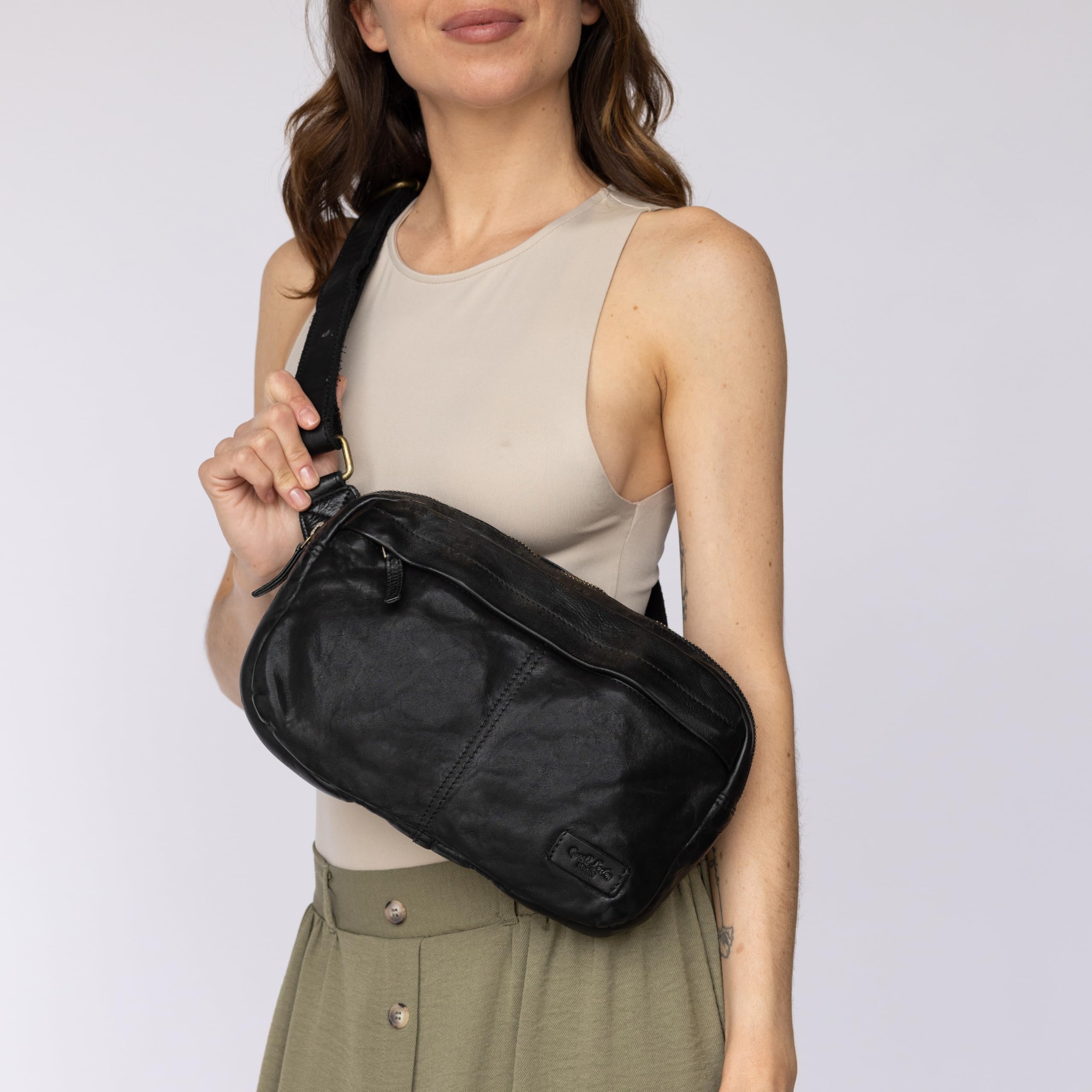 Gusti Umhängetasche Leder - Amara Damen Handtasche Ledertasche Vintage Leder