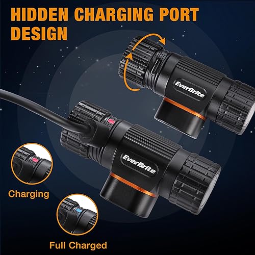 Miniatura 4 de EverBrite Linterna frontal recargable, 500 lúmenes LED recargable con 4 modos de luz, base magnética y correa ajustable para la cabeza, perfecto