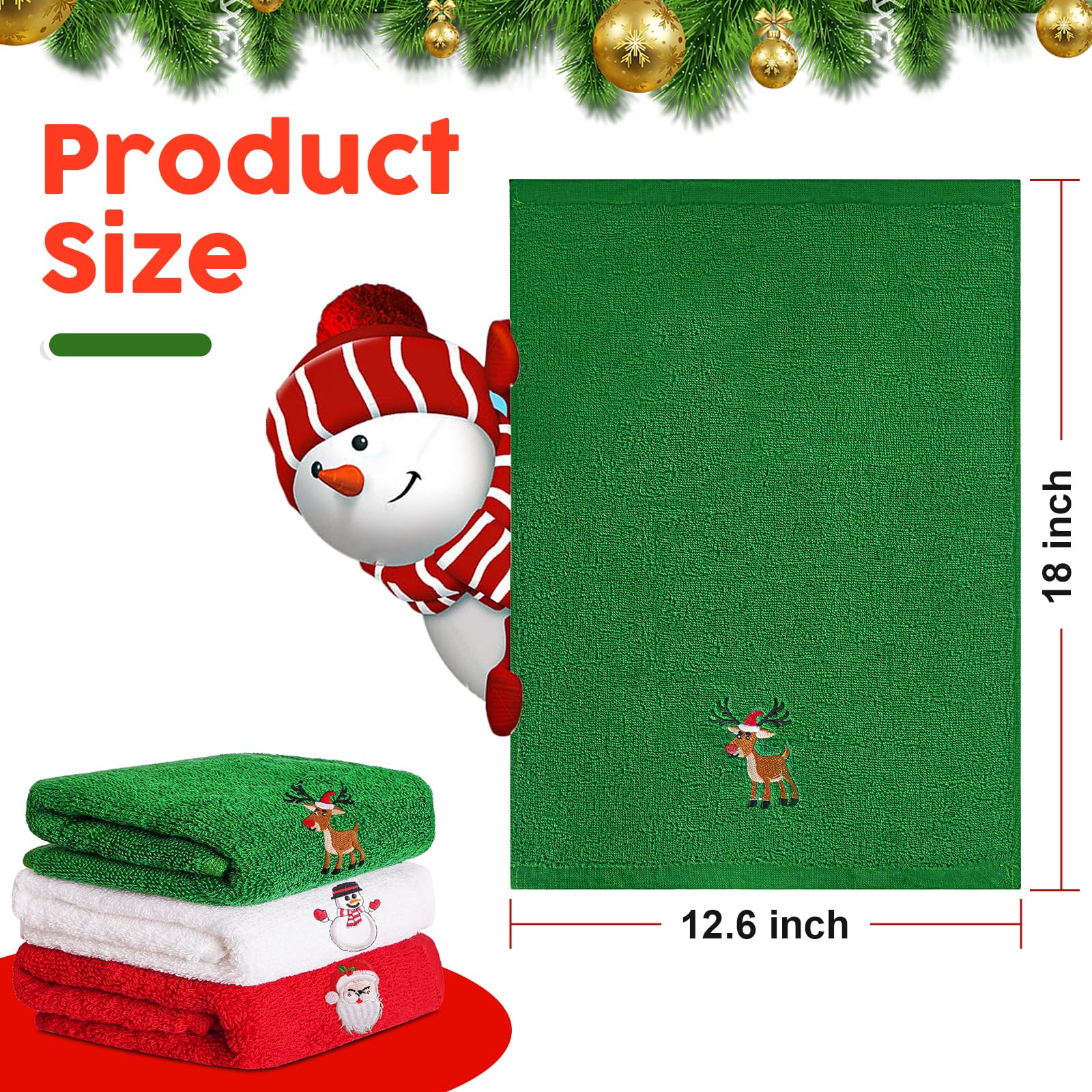 Cwrais Lot De 3 Serviettes De Noël, Ensemble Cadeau, Torchons