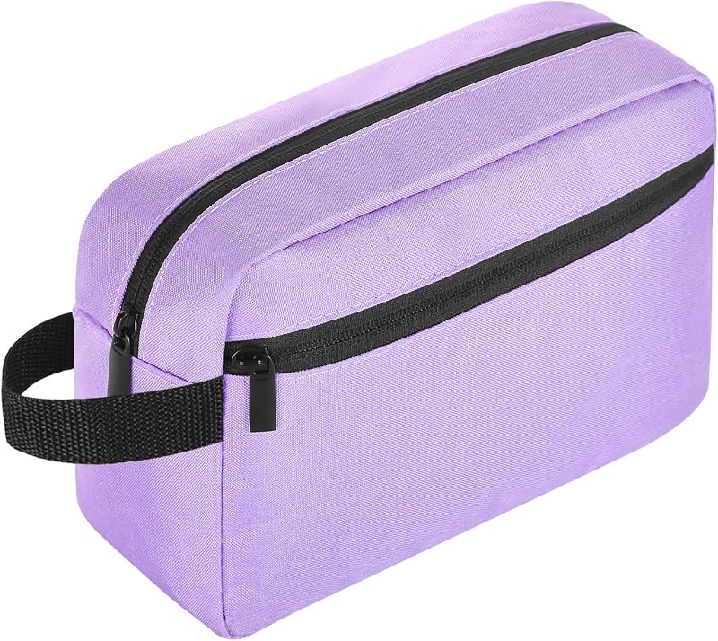 Necessaire de viagem Icramsy com alça, compartimento principal e bolso lateral, Roxo