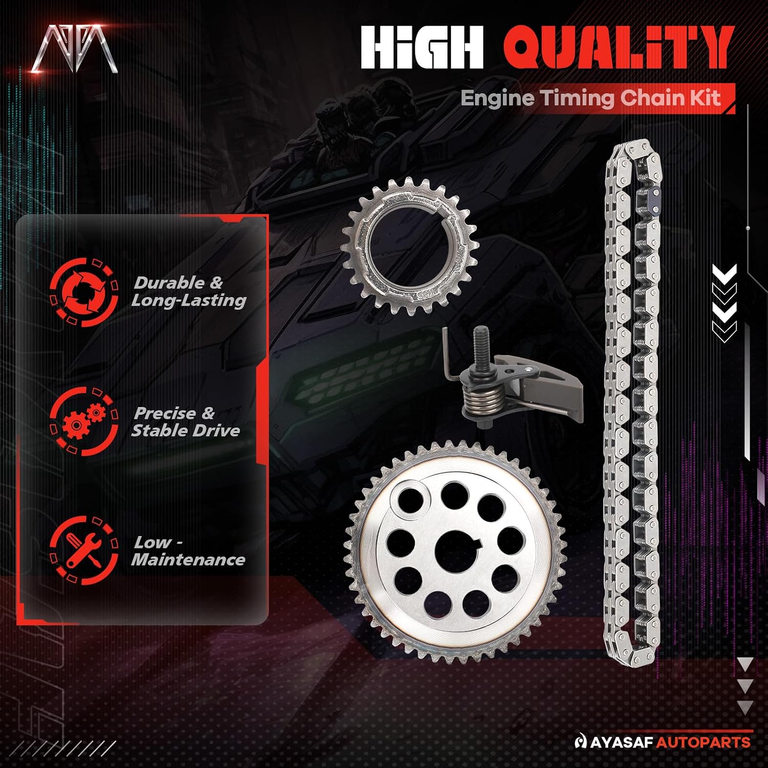 Engine Timing Chain Kit for Buick LaCrosse 2005-08/LeSabre 1995-05/Lucerne/Park Avenue, for Chevy Camaro/Impala/Lumina/Monte Carlo, for Olds 88/Olds 98/Intrigue, for Pontiac Bonneville