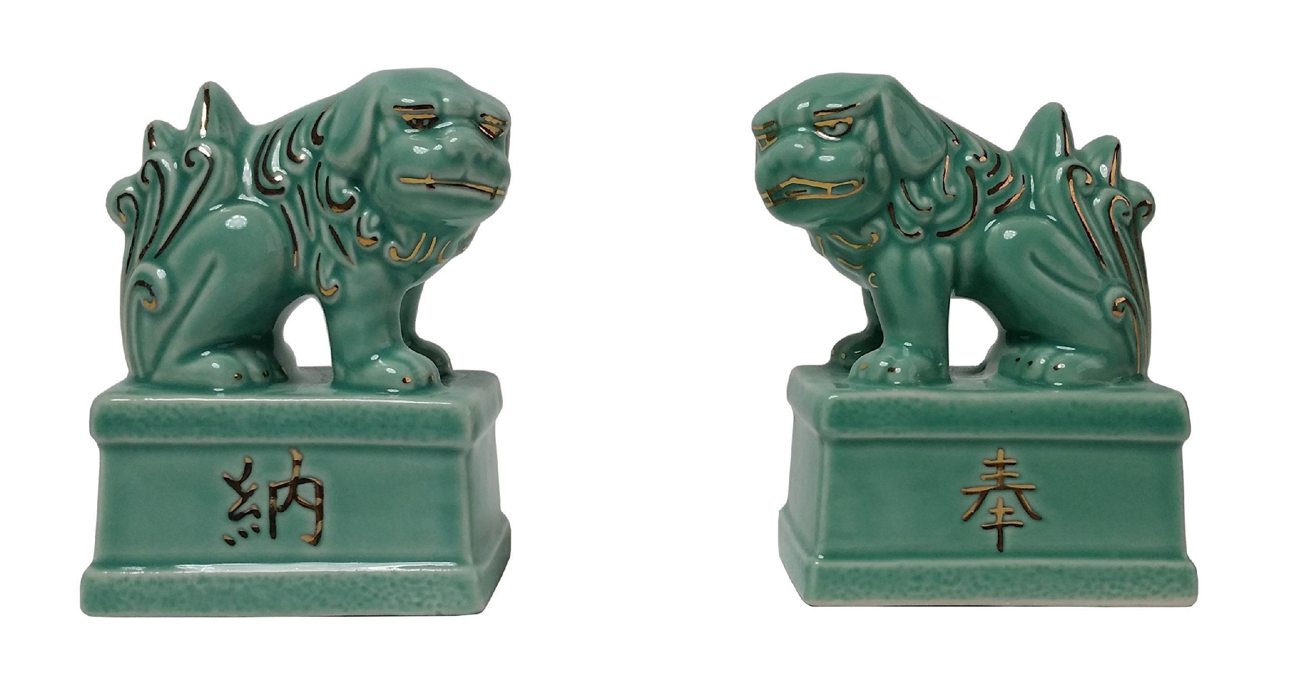 Amazon.co.jp: 山六産業 青磁狛犬 (一対) : ホーム＆キッチン