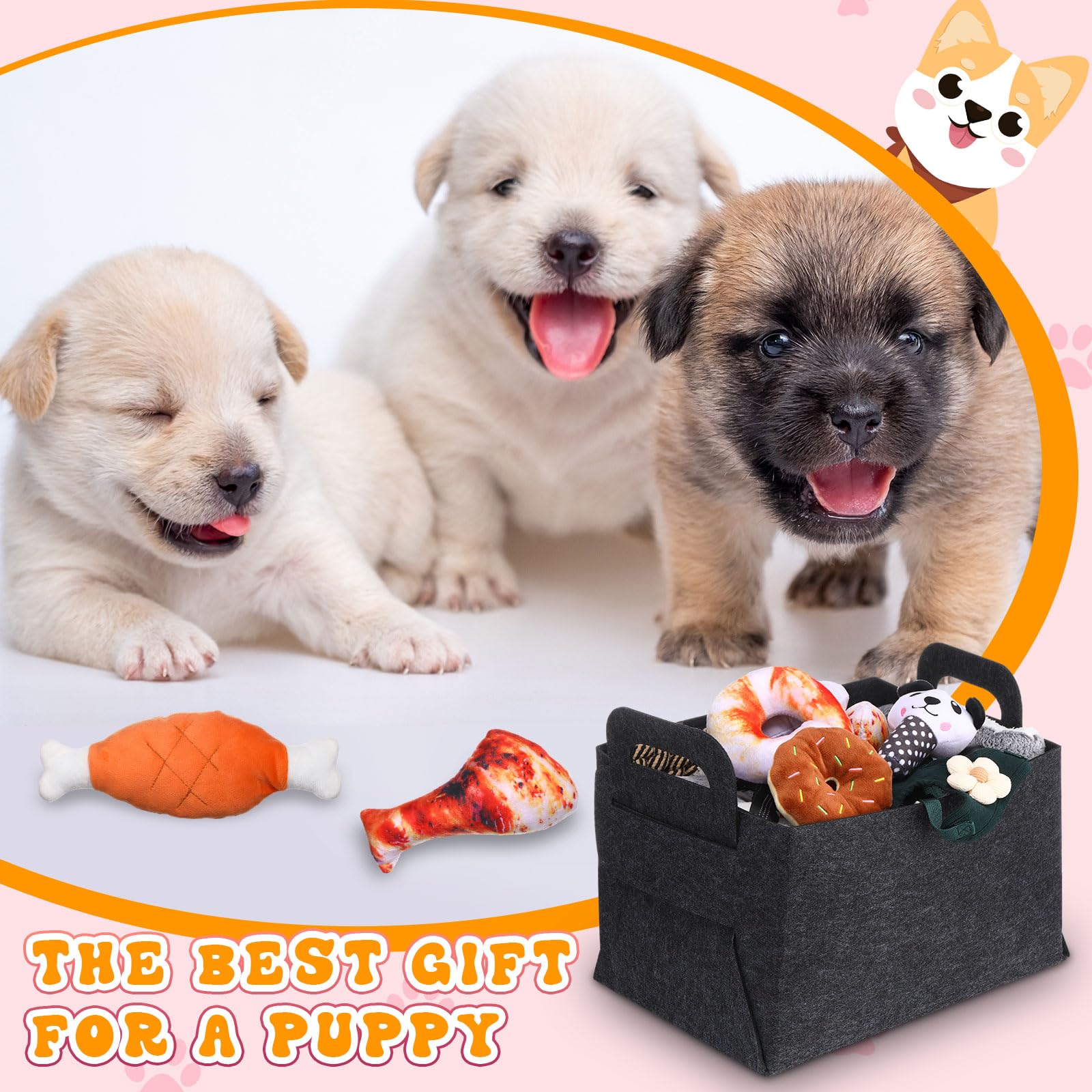 Abbylike 50 Pcs Puppy Supplies Starter Kit for Small Dogs Puppy Essentials Includes Leash, Bowls, Teeth Brushes, Water Bottle, and More Accessories for Dogs Pet Day Welcome Gift(Black) - image 7