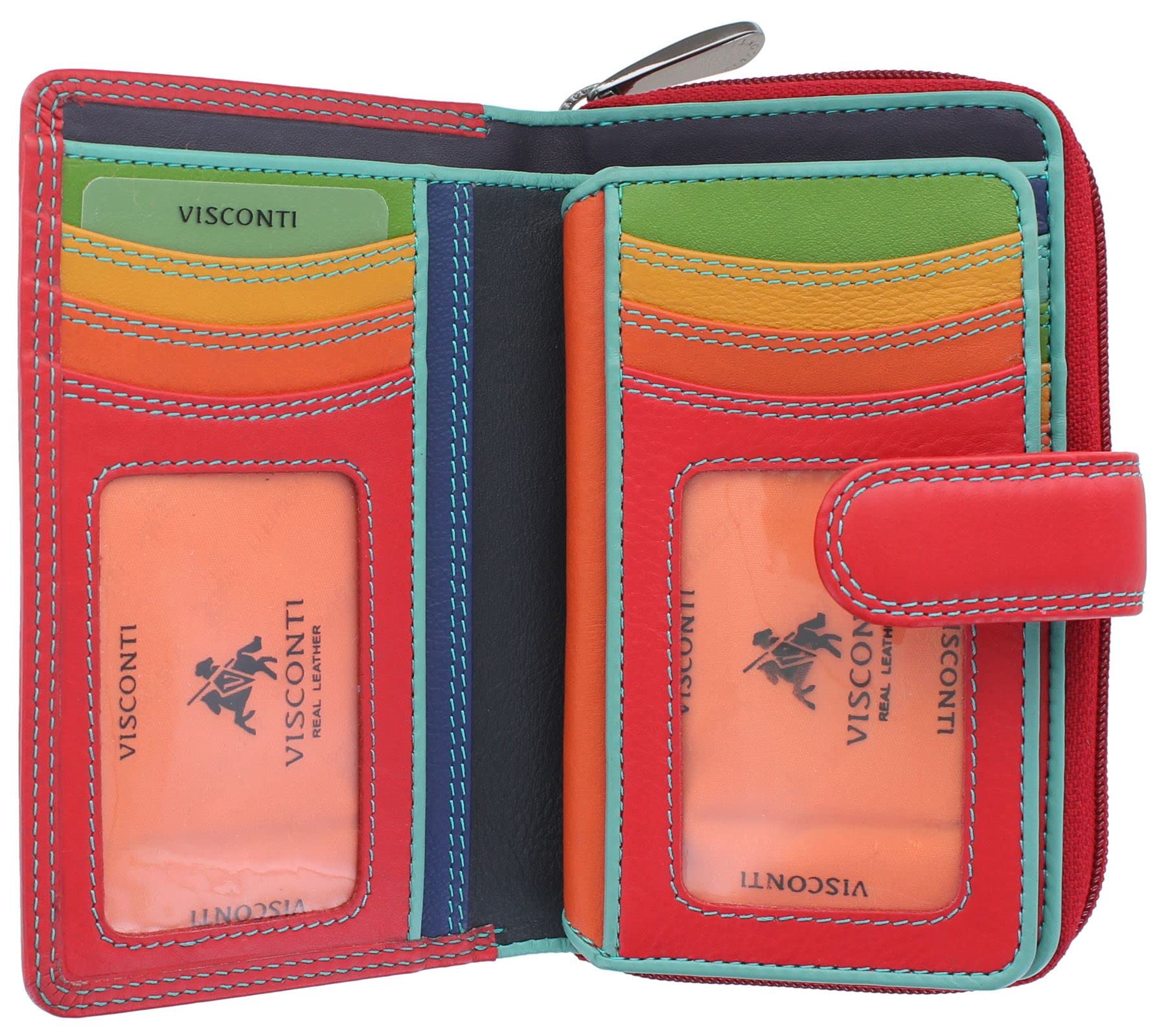 Visconti Soft Leather Rio Ladies Purse Style R13 Red/Rhumba