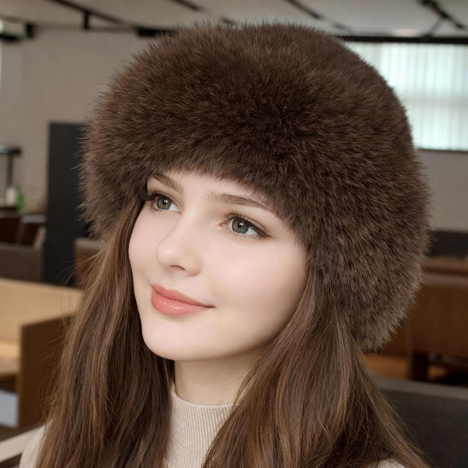 3 Pieces Women’s Faux Fur Bucket Hat Winter Warm Plush Furry Hat – Soft Fluffy Cold Weather Hat for Outdoor Travel - Image 6