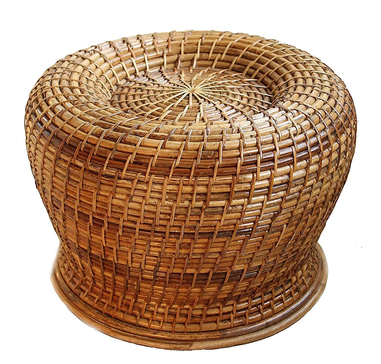 Crafts Create Handcrafted Natural Woven Cane Accent Stool/Artisan Crafted Cane Footrest/Side Table/Ottoman-image-19