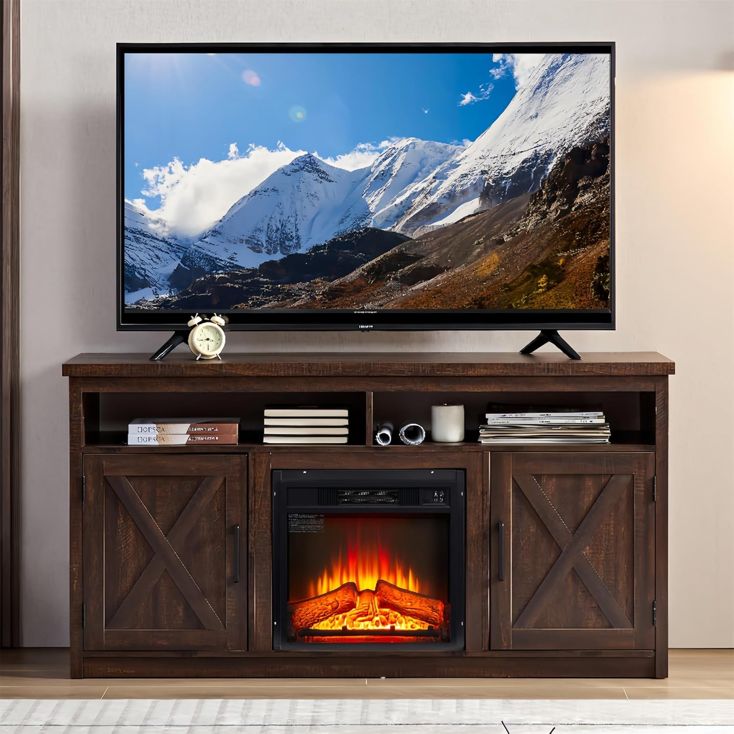Amazon.com: CITYLIGHT Fireplace TV Stand with Fireplace, Modern Media ...