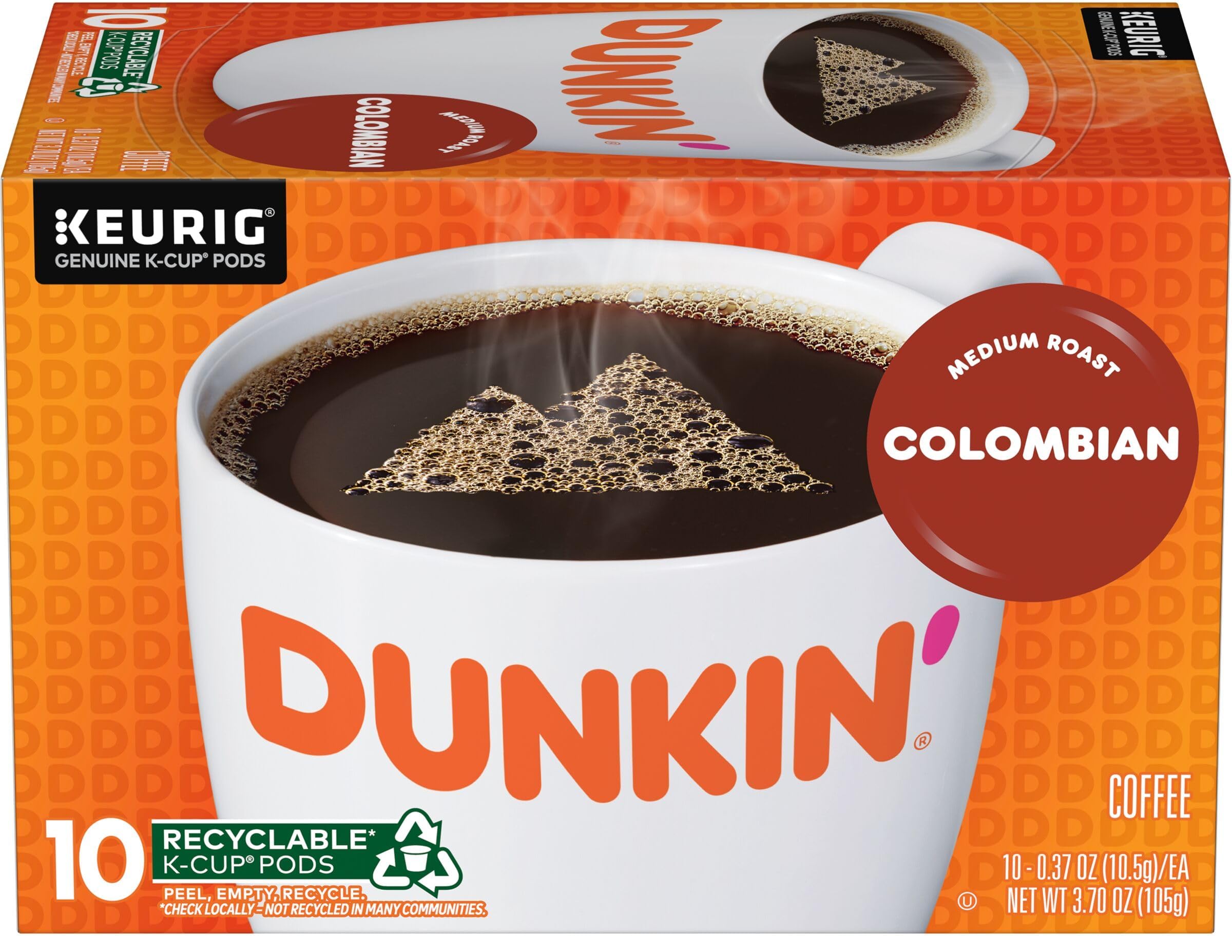 100% Colombian Medium Roast Coffee, 10 Keurig K-Cup Pods