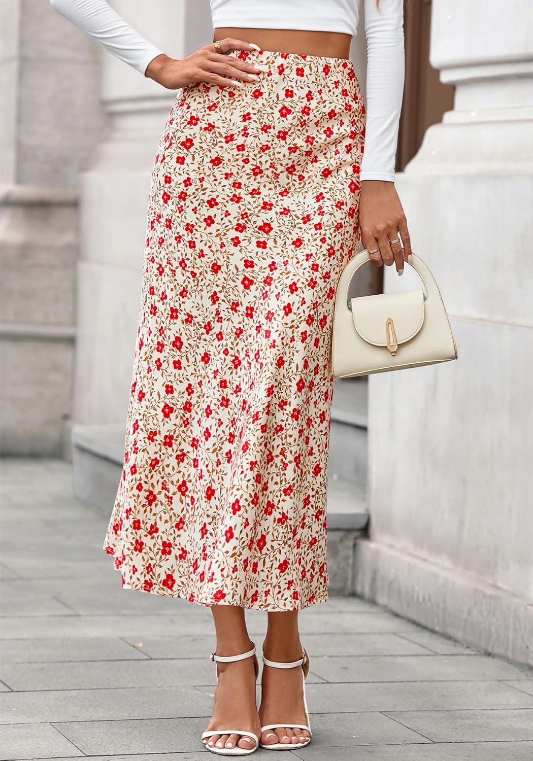 BTFBM Satin Skirts for Women Trendy Spring Summer 2026 High Waisted Leopard Print Cocktail Wedding Long Silk Midi Skirt - Image 6