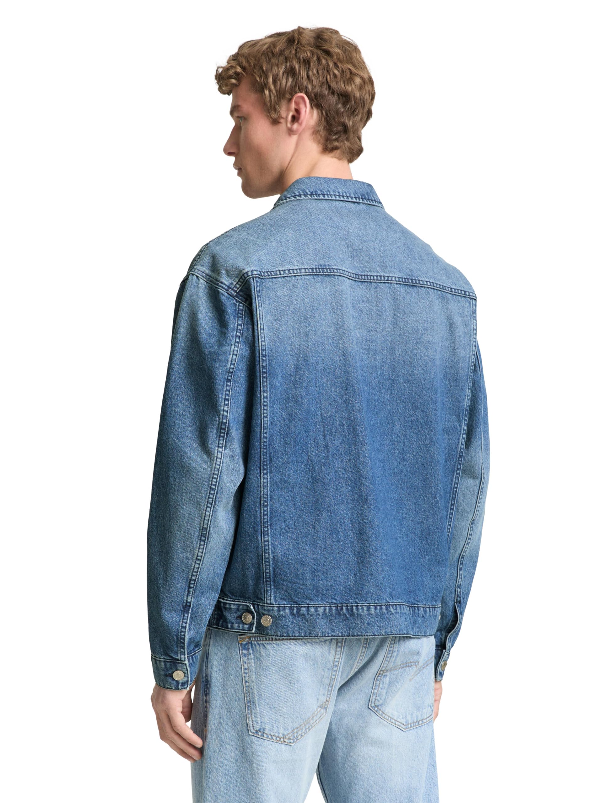TOM TAILOR Denim Herren Relaxed Fit Jeansjacke mit Brusttaschen