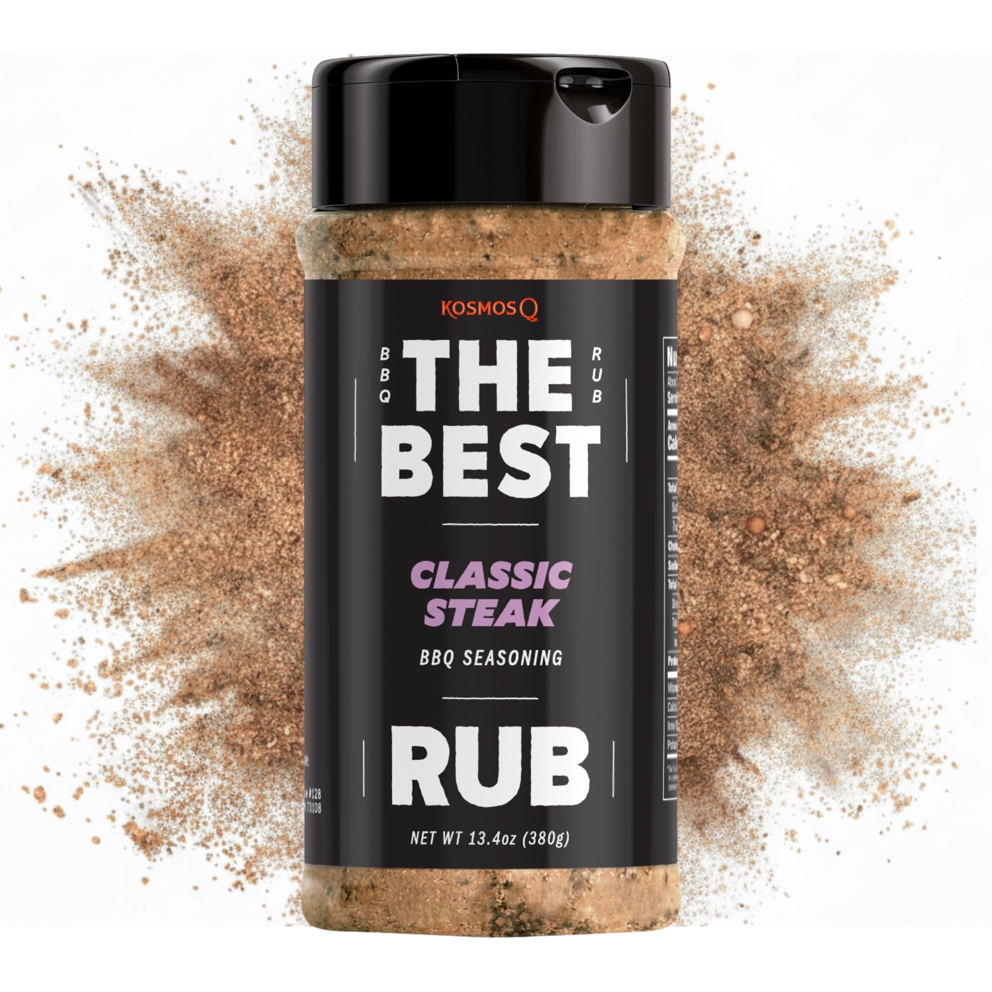 The Best Classic Steak Seasoning Rub, Garlic Pepper & Paprika BBQ Meat Dry Rub for Prime Rib, Pork Tenderloin, Chicken, French Fries, Ribs & More, Steak Rub & Beef Seasoning, 13.4 oz Shaker