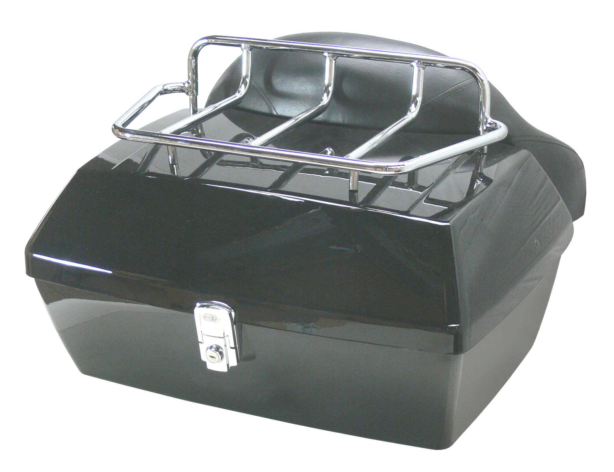 SPAAN Bauletto rigido da portapacchi Tour Pack per moto custom 48 litri con piastra