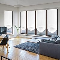 Vista 2 de Persianas temporales inalámbricas sin taladro, persianas de papel para ventanas, autoadhesivas, sin herramientas, color blanco, mini clip