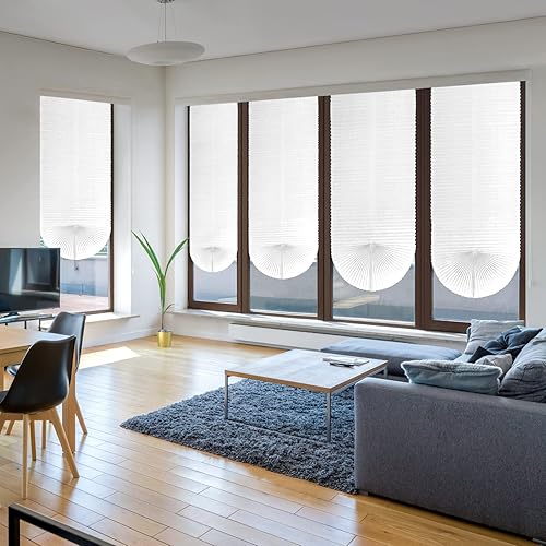 Miniatura 4 de Persianas plisadas para ventanas, persianas temporales que filtran la luz, sin taladro, mini persianas inalámbricas para ventanas, dormitorio, baño,
