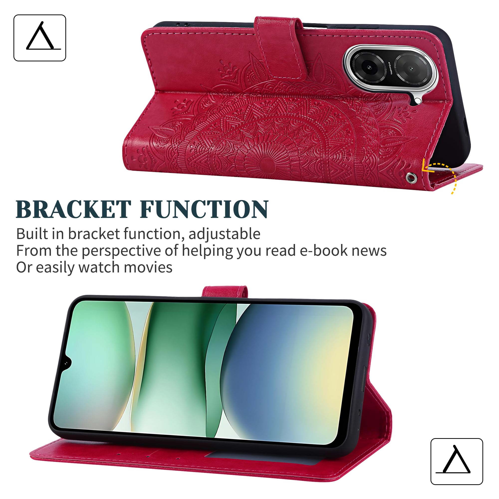 Handyhülle Für Xiaomi Redmi A5 4G (6.88 Zoll) – Leder-Flipcase Mit Schutzfolie, Kartenfach & Standfunktion – Rot