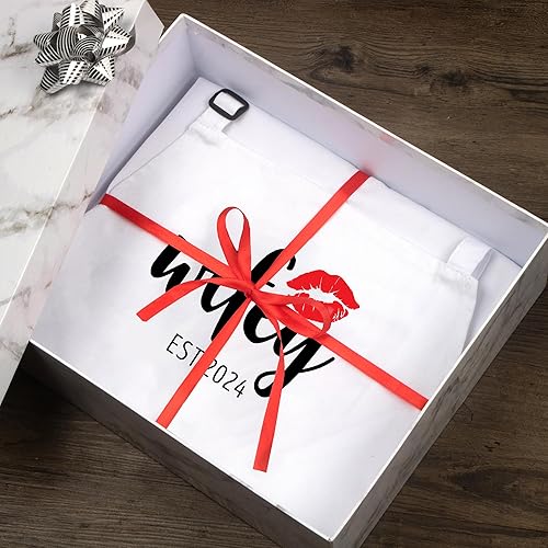 Miniatura 8 de Prazoli Products Juego de delantales Mr Mrs  Regalos de compromiso, regalos de boda y despedida de soltera para pareja (cuchara grande y cuchara