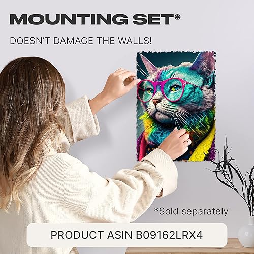 Miniatura 6 de UNIDRAGON Rompecabezas de madera originales  Colección Pop Art Glow Up  Criticat  Rompecabezas de gato de 250 piezas, hermoso paquete de regalo,