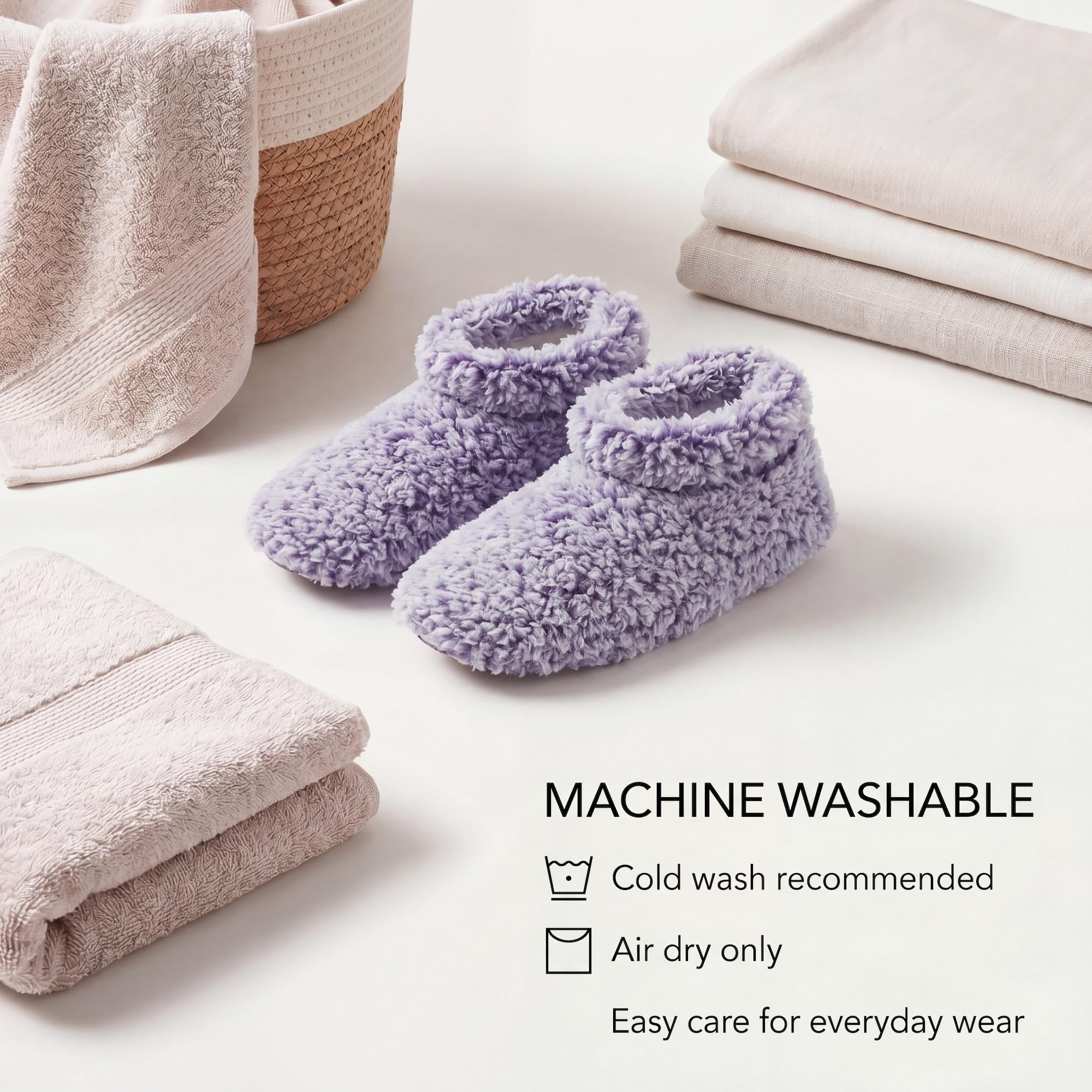 Cozylook 2 Paar weiche Hausschuhe für Frauen mit Griffen, dicke warme gemütliche Sherpa gefütterte Saum Socken-Set, verkabelt rutschfesten flauschigen Winterhaus Schlafzimmerstoffeln