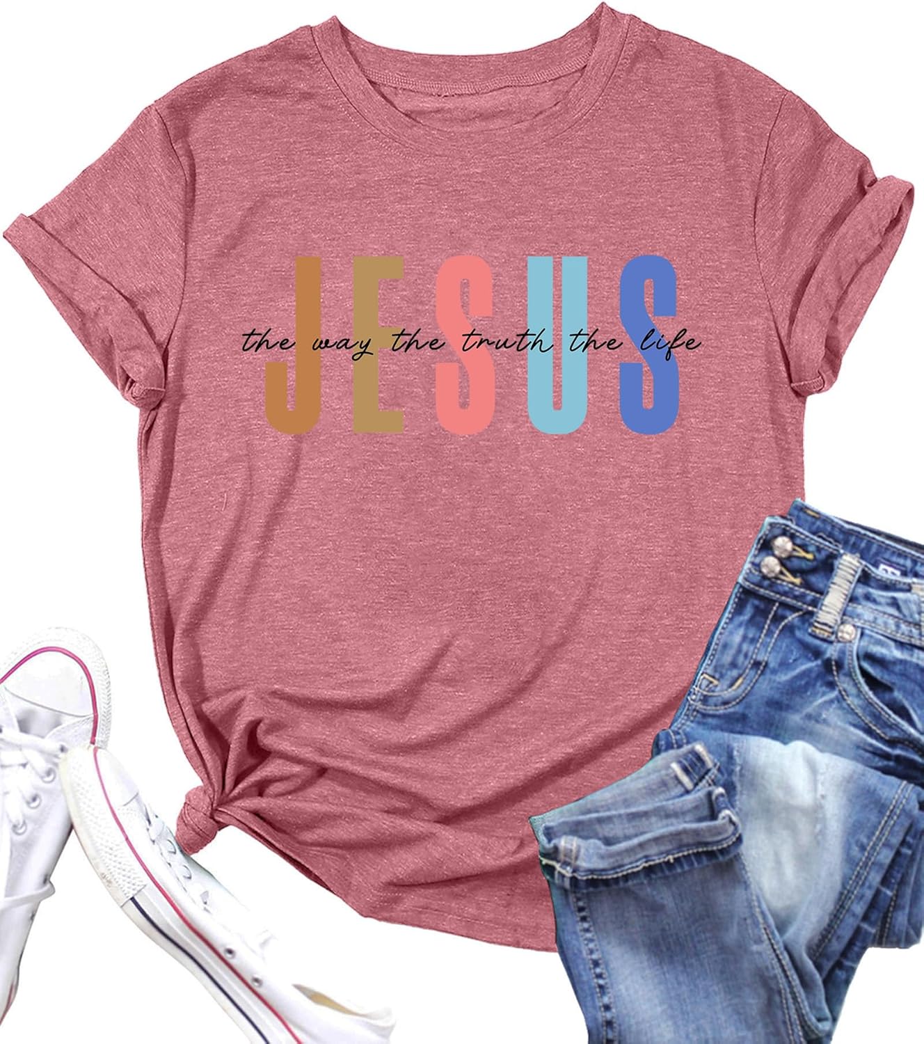 PECHAR Christian Shirt Women Religious Inspirational Sayings T Shirts Faith Tops Bible Verse Shorts Sleeve Tee Shirts - Image 3