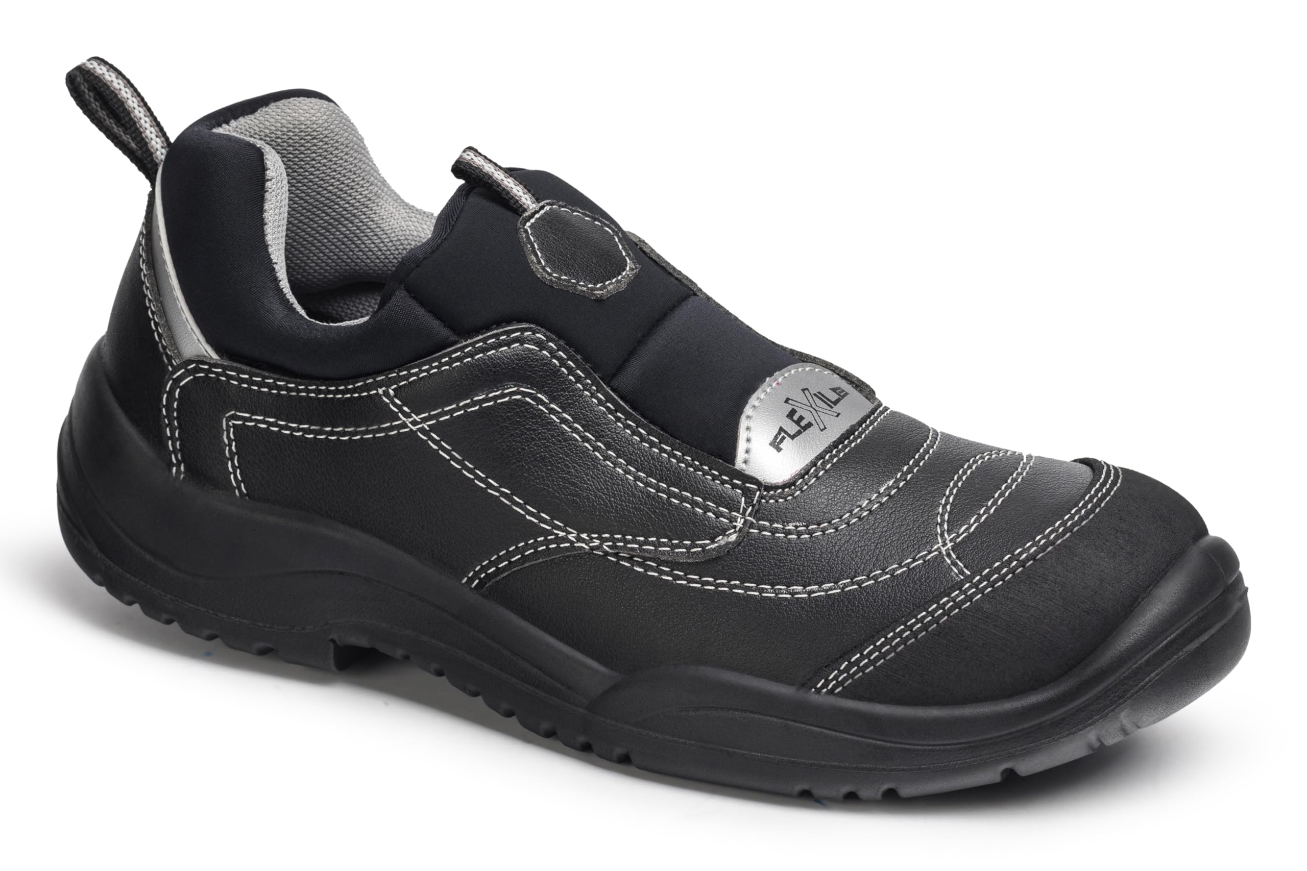 Dian FLEXILE Zapato con Puntera de Seguridad y Plantilla Antiperforación, S1P+SRC, Negro, Talla 38