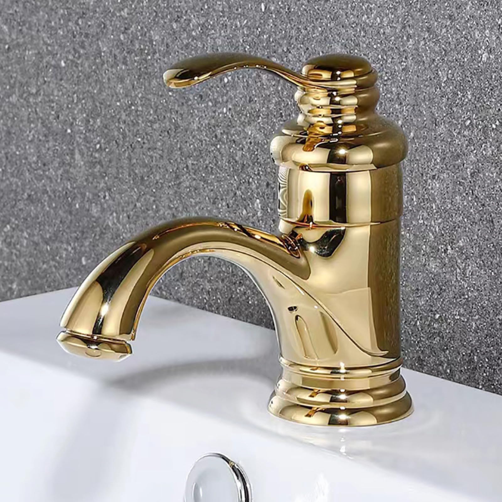 Fanjubei Golden Dwarf Bathroom All-Copper Hot And Cold Water Faucet