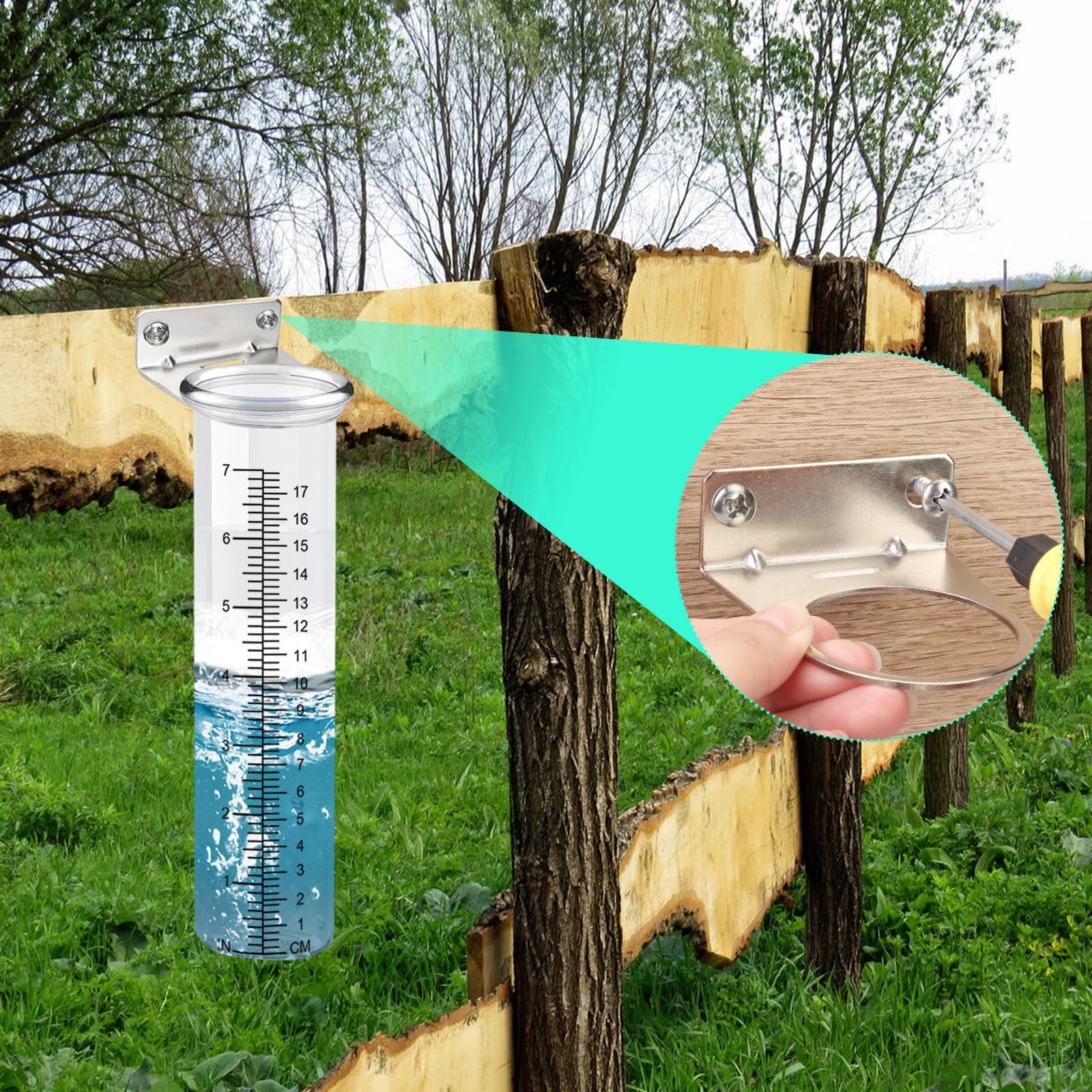 Set Mit 3 Großen Regenmessern Für Garten & Hof – Frostsicher, Edelstahl-Halterung, Klare Skala