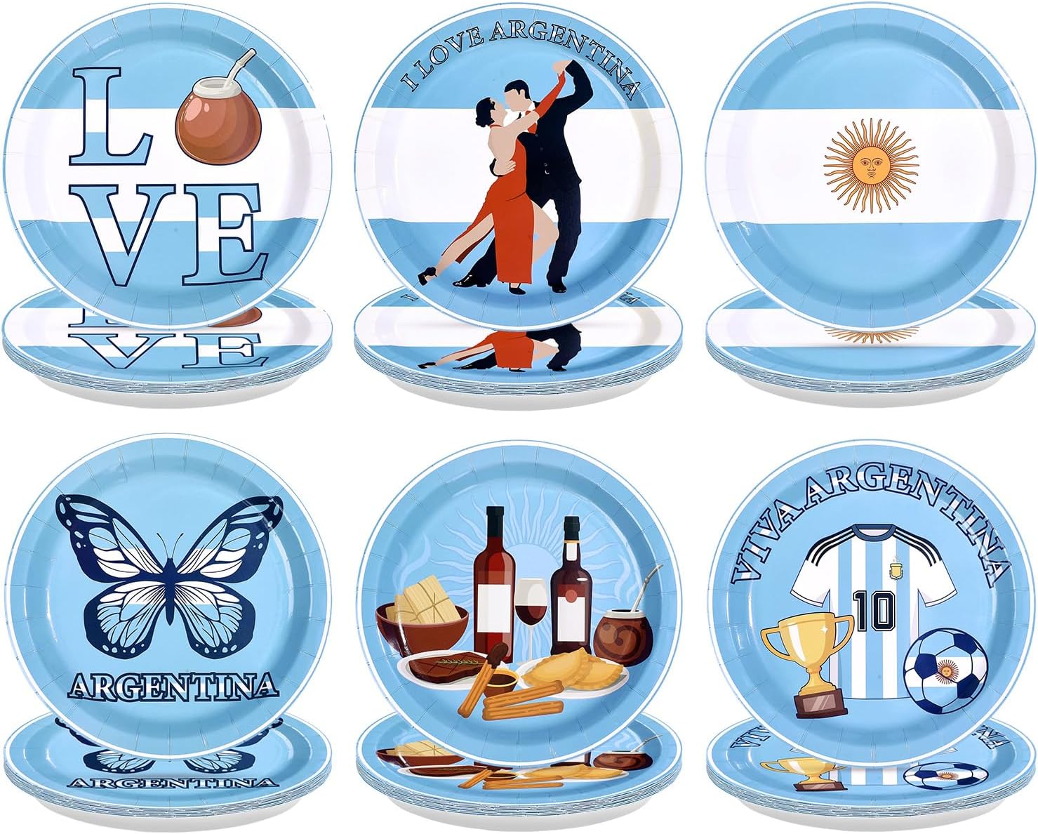 60 Pcs Brazil Party Paper Plates - 9" Brazilian Theme Dessert Paper Plates Disposable I Love Brazil Platters for Boys Girls Teens Adults Patriotic Festival Brazilian Party Supplies