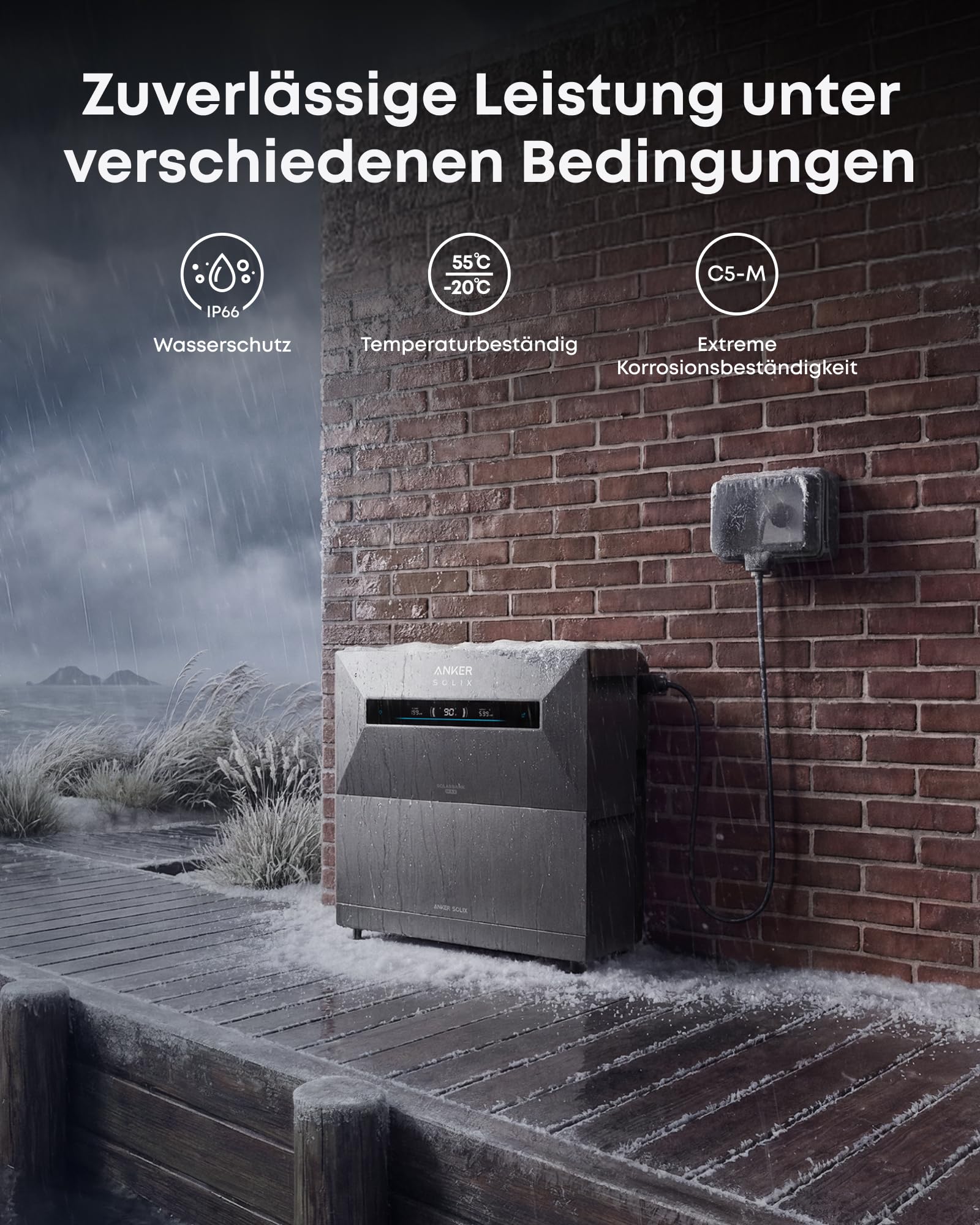 Anker SOLIX Solarbank Max AC, Balkonkraftwerk mit Speicher 7Kwh 3500W, All-in-One Plug&Play Heimspeicher, 10000 Zyklen, 5 Min Installation, Solaranlage mit Wechselrichter