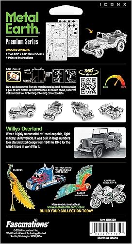 Miniatura 5 de Fascinations Kit de modelo de metal 3D Willys Overland de la serie Premium de Metal Earth