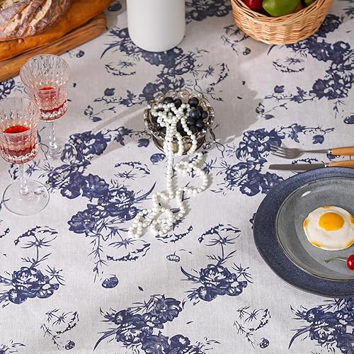 Miniatura 4 de ARTABLE Mantel vintage rectangular, impermeable, a prueba de aceite, estilo granja, para cocina, hogar, boda, exterior, interior, picnic (peonía
