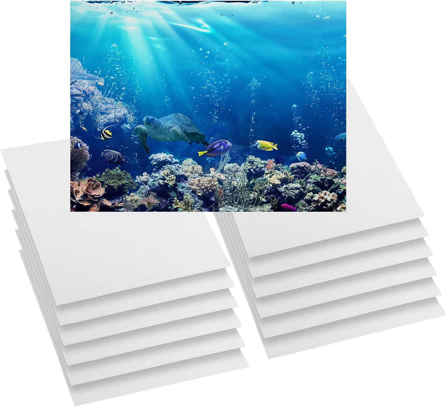 12 Pieces Sublimation Canvas Double-sided Heat Transfer Canvas Sheet White Matte Sublimation Canvas for DIY Photos Decorative Murals Backdrops, 8.5x11 inches (12 Pieces)