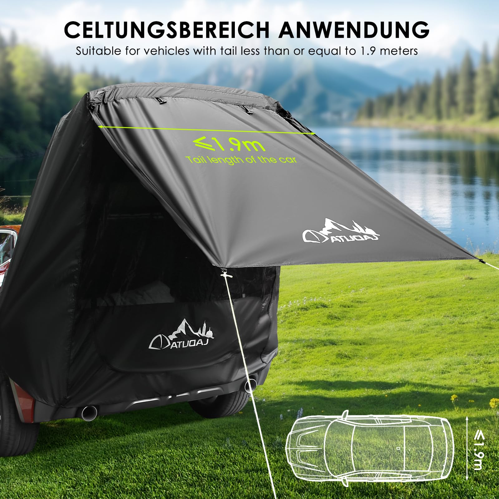Tenda Parasole per Portellone Posteriore B3 Protezione Solare Impermeabile SUV Campeggio