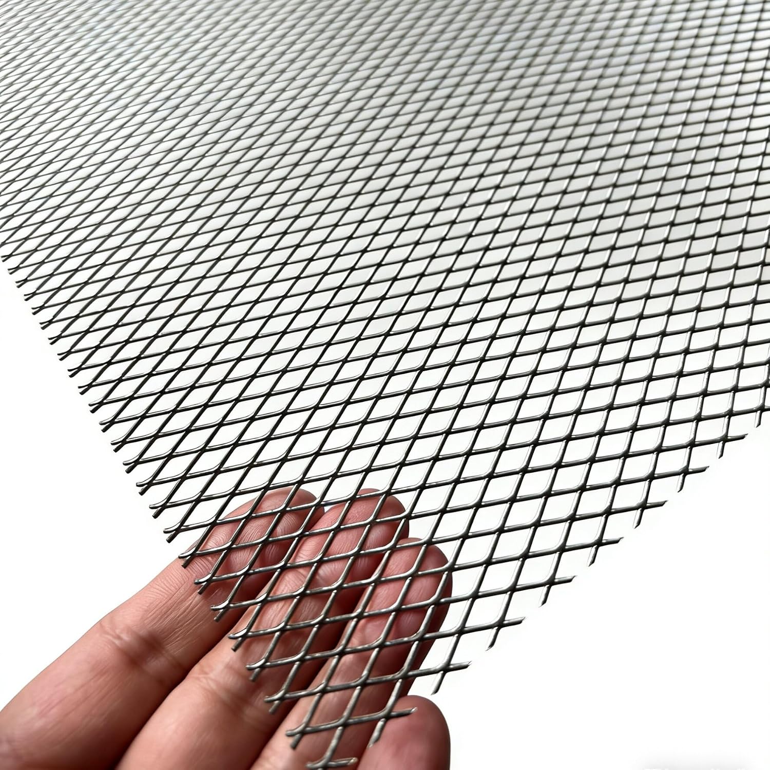 304 Stainless Steel Wire Mesh Screen, 2-Pack, 16x12 Inch, Diamond Pattern, Expanded Metal Sheet for Fireplace, Vent, Animal Cage, DIY Projects (20GA（0.04in） 16in*12in)
