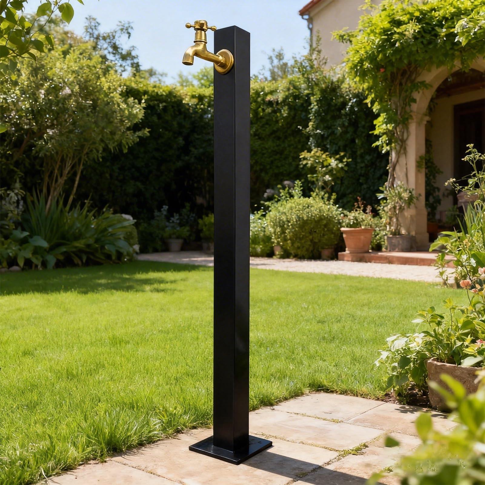 XDLEDMKIZ Stainless Steel Freestanding Water Column with Faucet for Courtyards and Gardens, Antifreeze Outdoor Tap