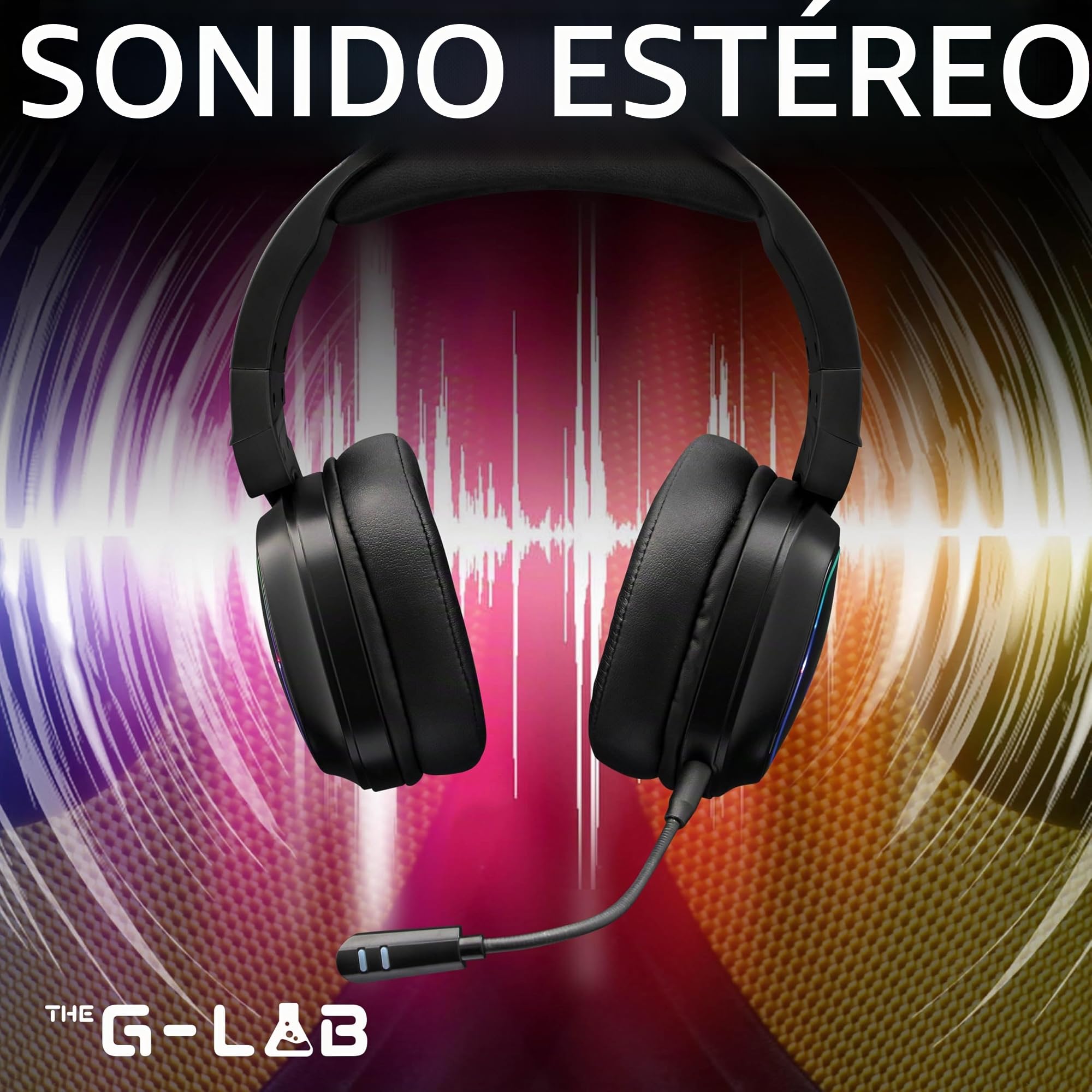 The G-Lab - Korp Promenthium - Auriculares Gaming Inalámbricos para Ps4/Ps5/Pc - Auriculares Gamer Inalámbricos de Baja Latencia - Retroiluminación RGB - Nuevo (Inalámbrico)