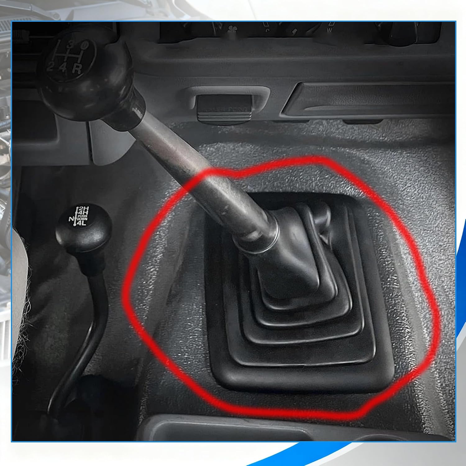 Manual Shifter Rubber Boot Compatible with Ford F150 F250 Super Duty 1989-1997 Manual Transmission Gear Shifter Boot Replace F5TZ7277A