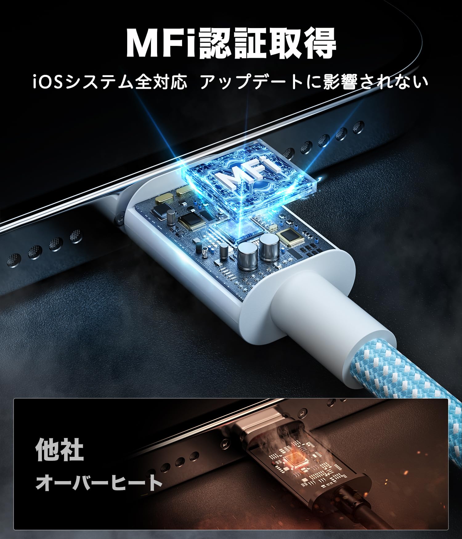 Amazon.co.jp: iphone 充電ケーブル 2m 3本セット ライトニング 