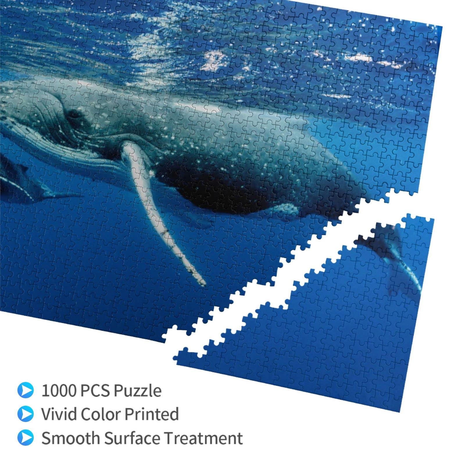 Amazon.co.jp: 鯨の親子 1000ピース ジグソーパズル 木製 絵のパズル