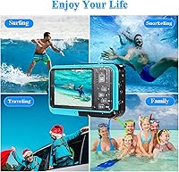 Vista 4 de Cámara digital resistente al agua Cámara acuática Full HD 2.7K 48 MP Grabadora de video Selfie doble pantalla 16X zoom digital Linterna cámara