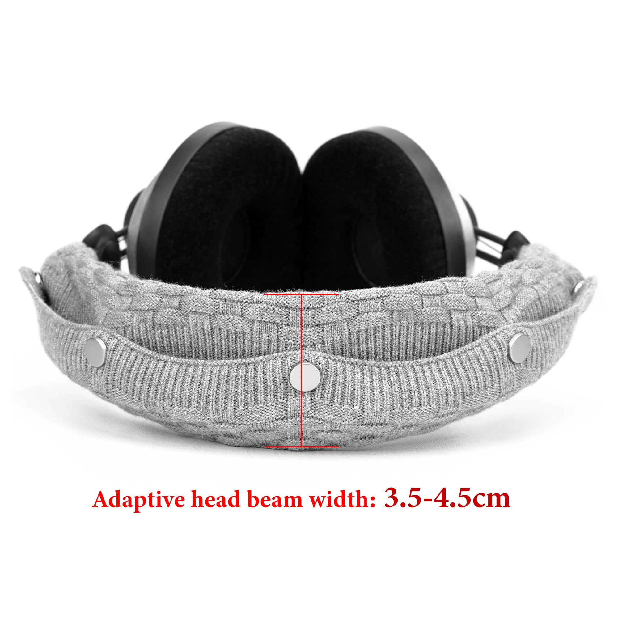 Geekria Large Knit Fabric Headband Pad Compatible with Logitech, Turtle Beach, Panasonic, AKG, Sennheiser, Sony Headphones, DIY Easy Install (Grey)