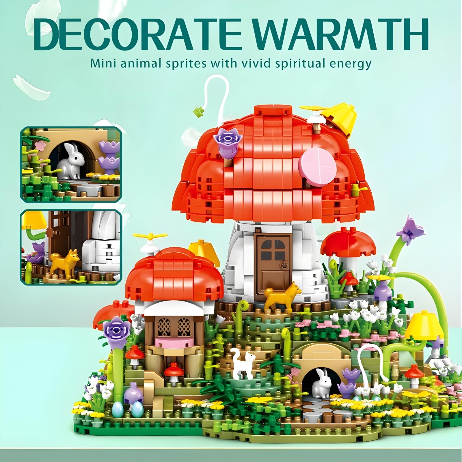 Pilz Room House Mini Bloques de Construcción, 2798 Piezas Creativo Seta Casa Árbol Casa Micro Bloques de Sujeción, Oficina Hogar Ideas Decoración Arquitectónica, Regalo para Adultos y