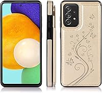 Vista 45 de Phone Case for Samsung Galaxy A52 5G/4G with Tempered Glass Screen Protector and Card Holder Wallet Cover Stand Flip Leather Cell Accessories Glaxay